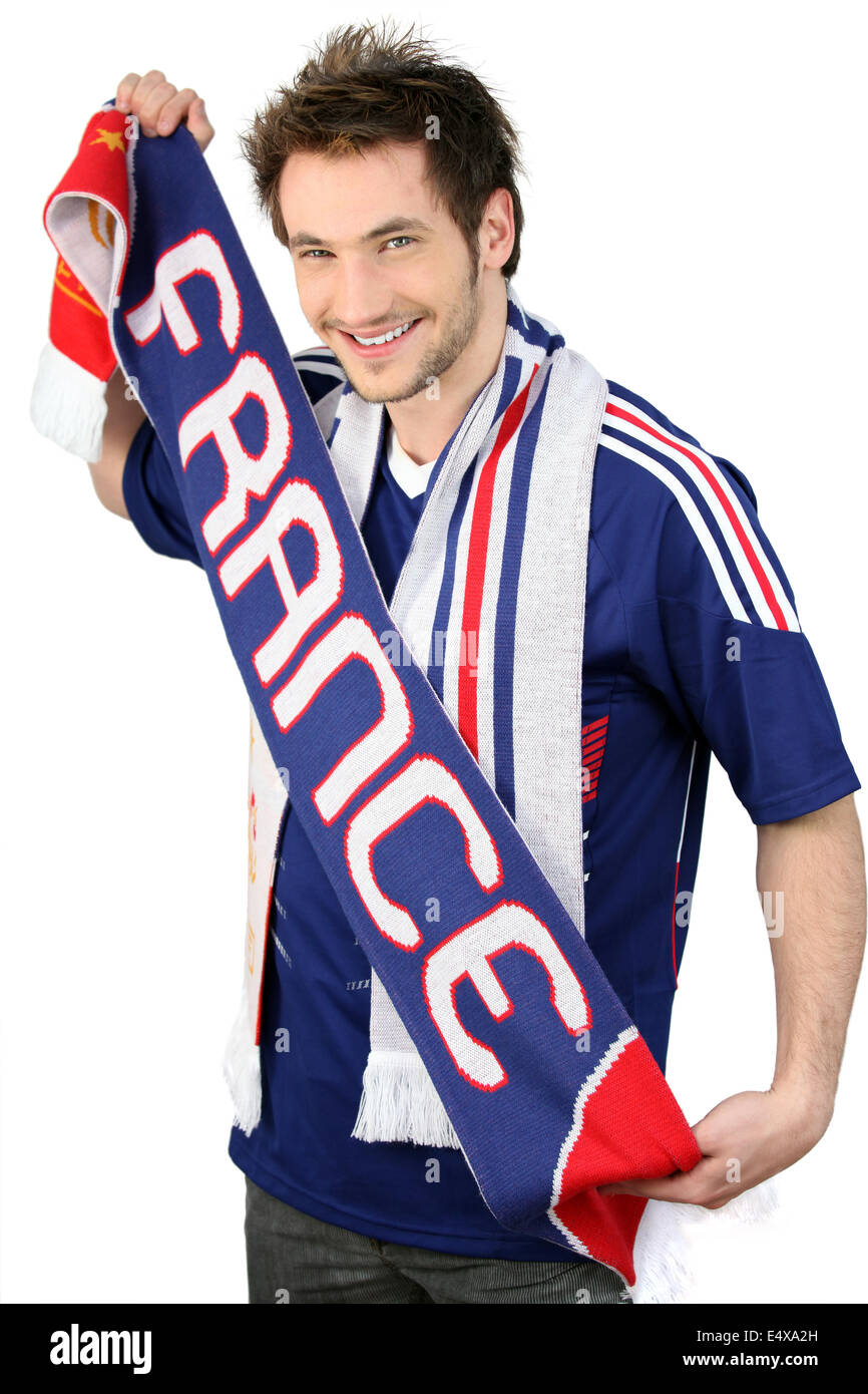Calcio francese sostenitore Foto Stock