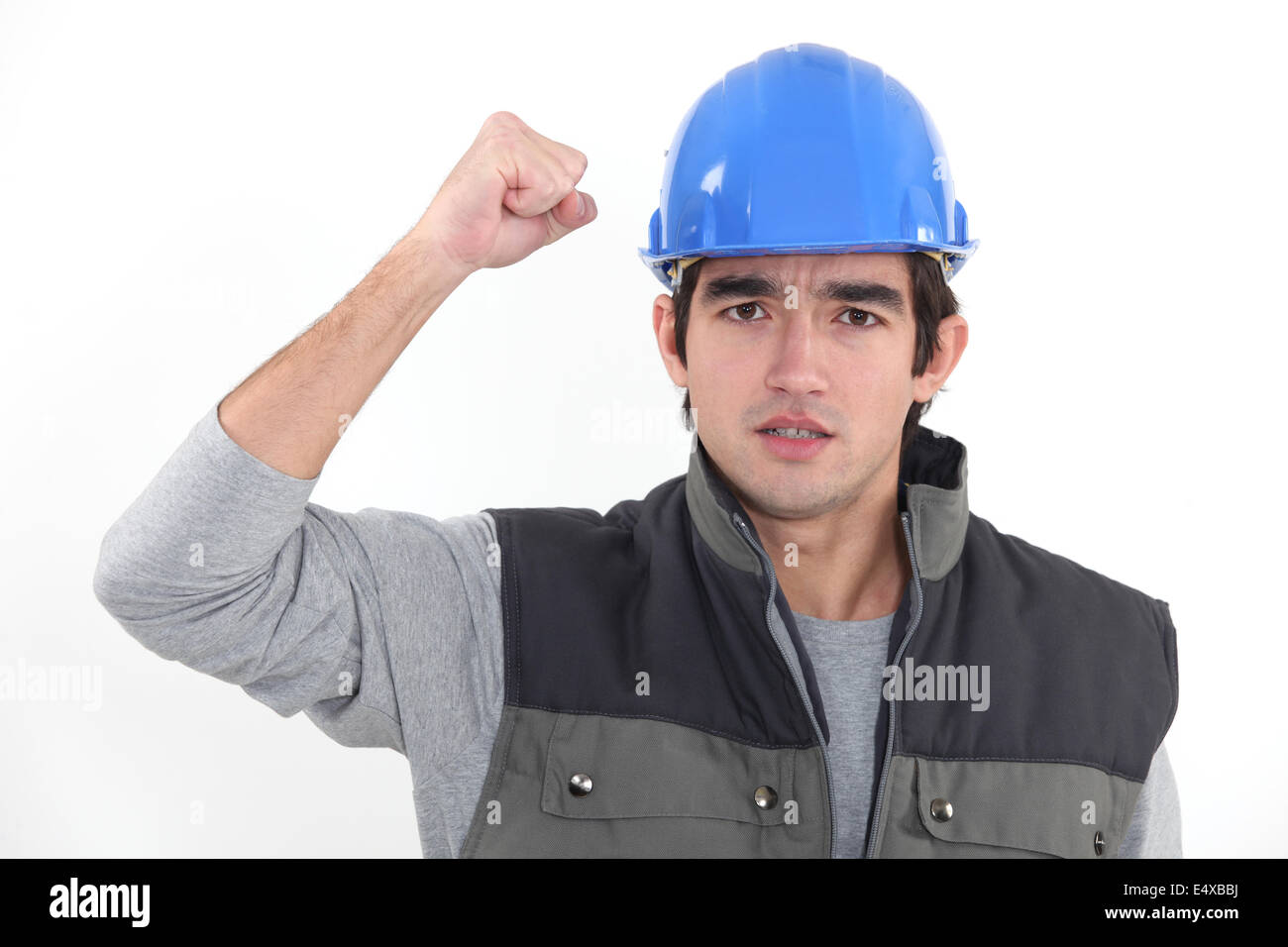 Un uomo determinato gioia Foto Stock