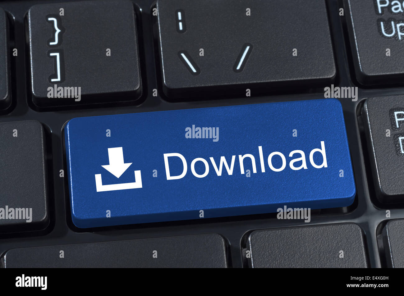 Il pulsante di download tastiera. Foto Stock