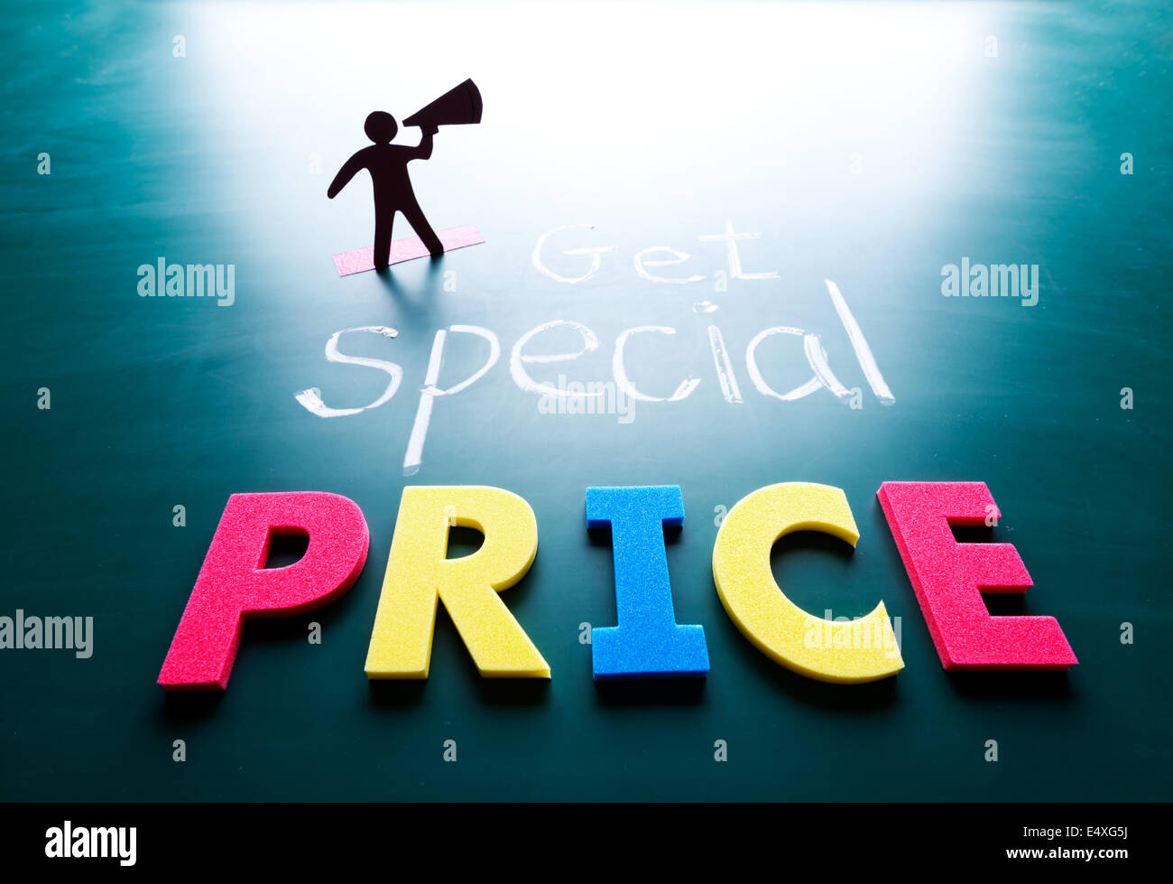 Ottenere il prezzo speciale concetto Foto Stock