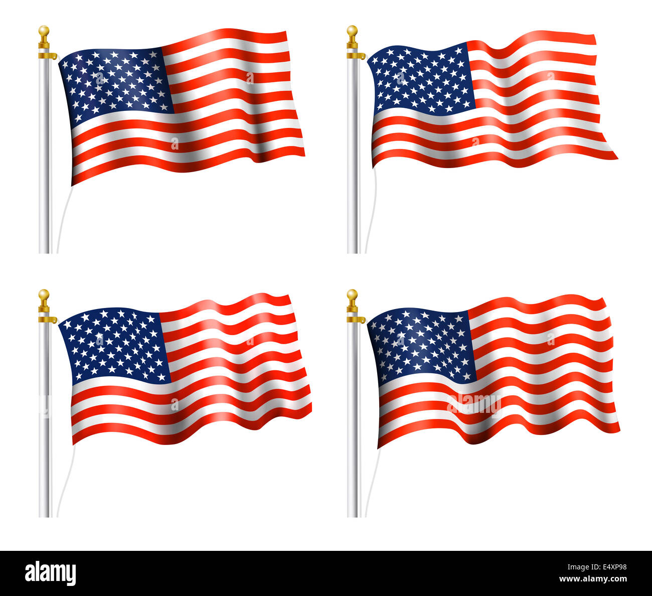 Bandiera americana sulla bandiera pole Foto Stock