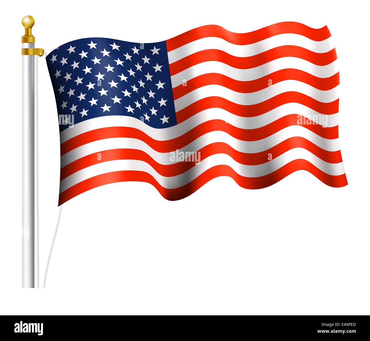 Bandiera americana sulla bandiera pole Foto Stock
