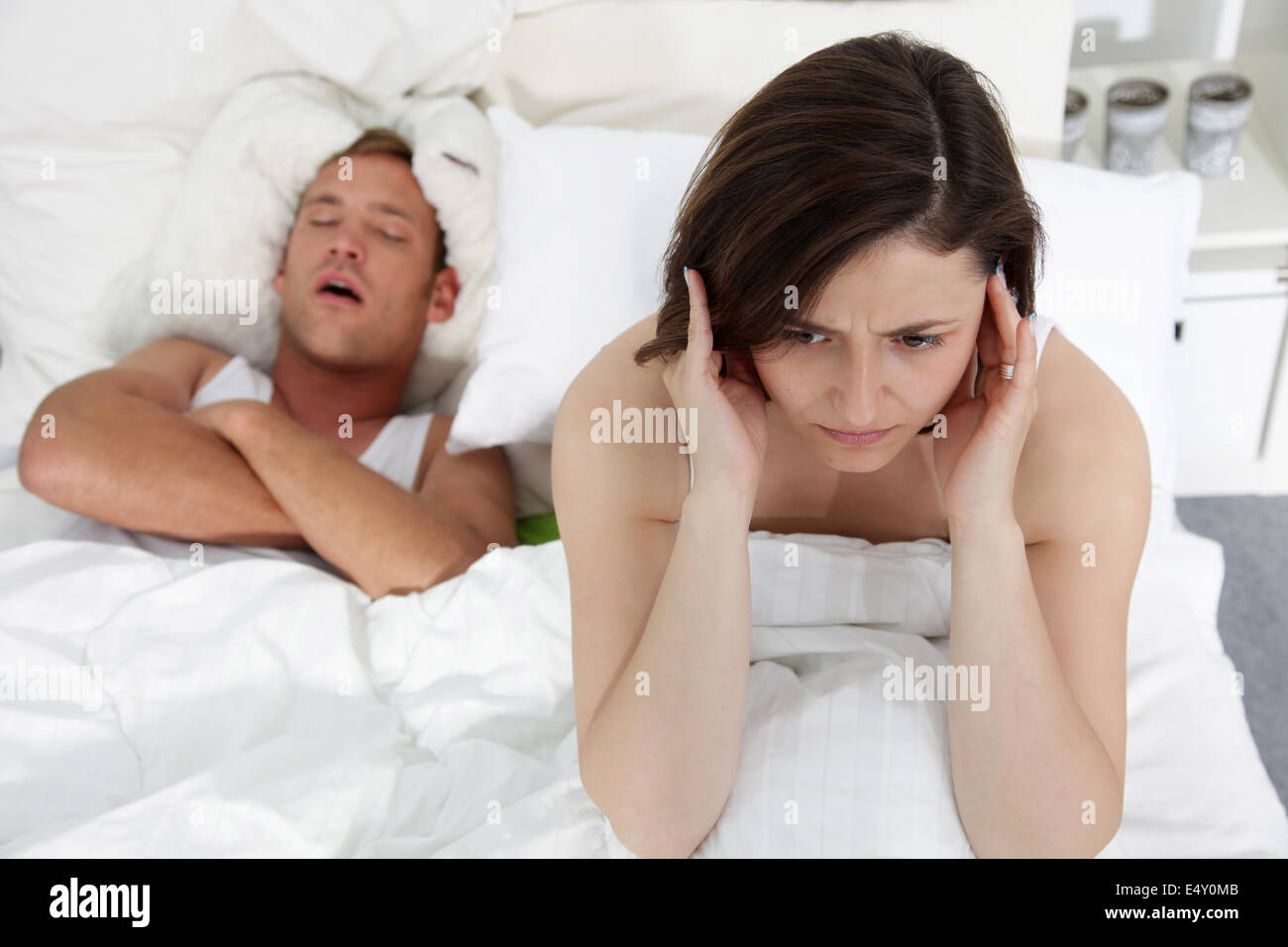 Problemi coniugali nel letto Foto Stock