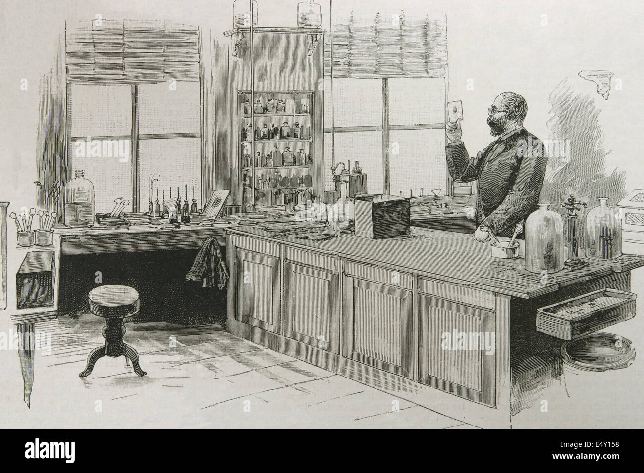 Robert Koch (1843- 1910). Medico tedesco e pionieristico microbiologo. Pubblicato da incisione , 1890. Foto Stock