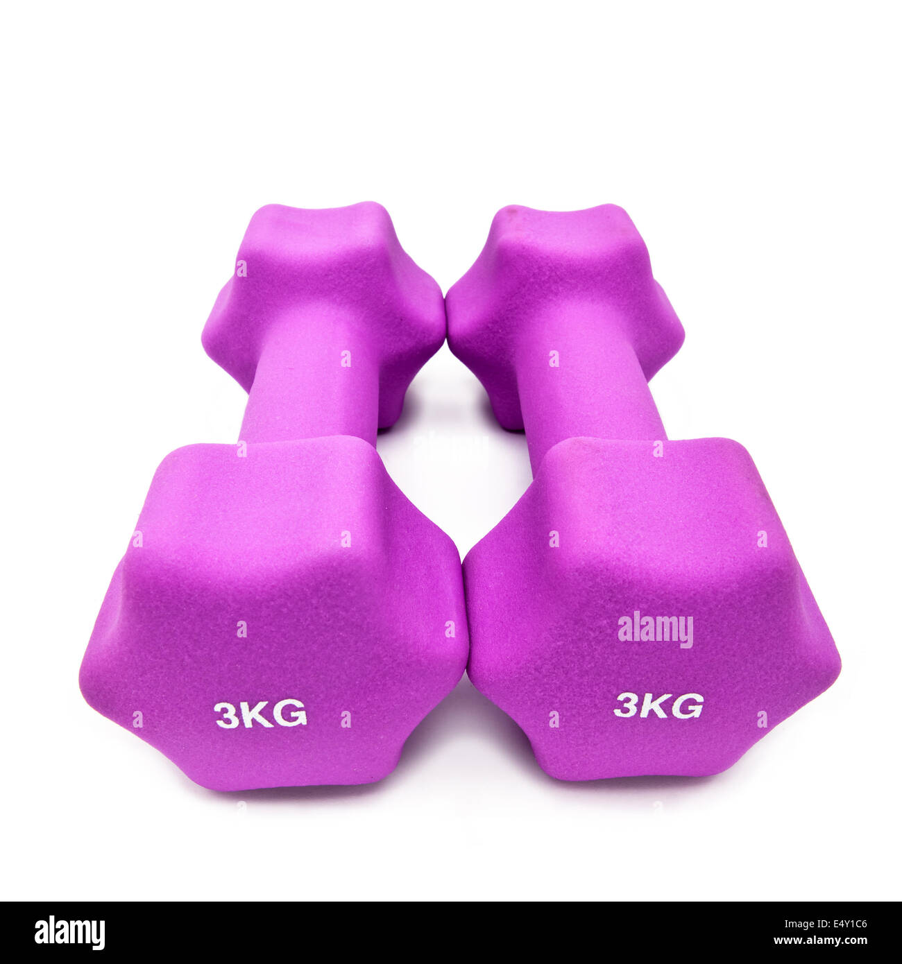 Rosa 3 kg manubri in una copertura in neoprene Foto Stock