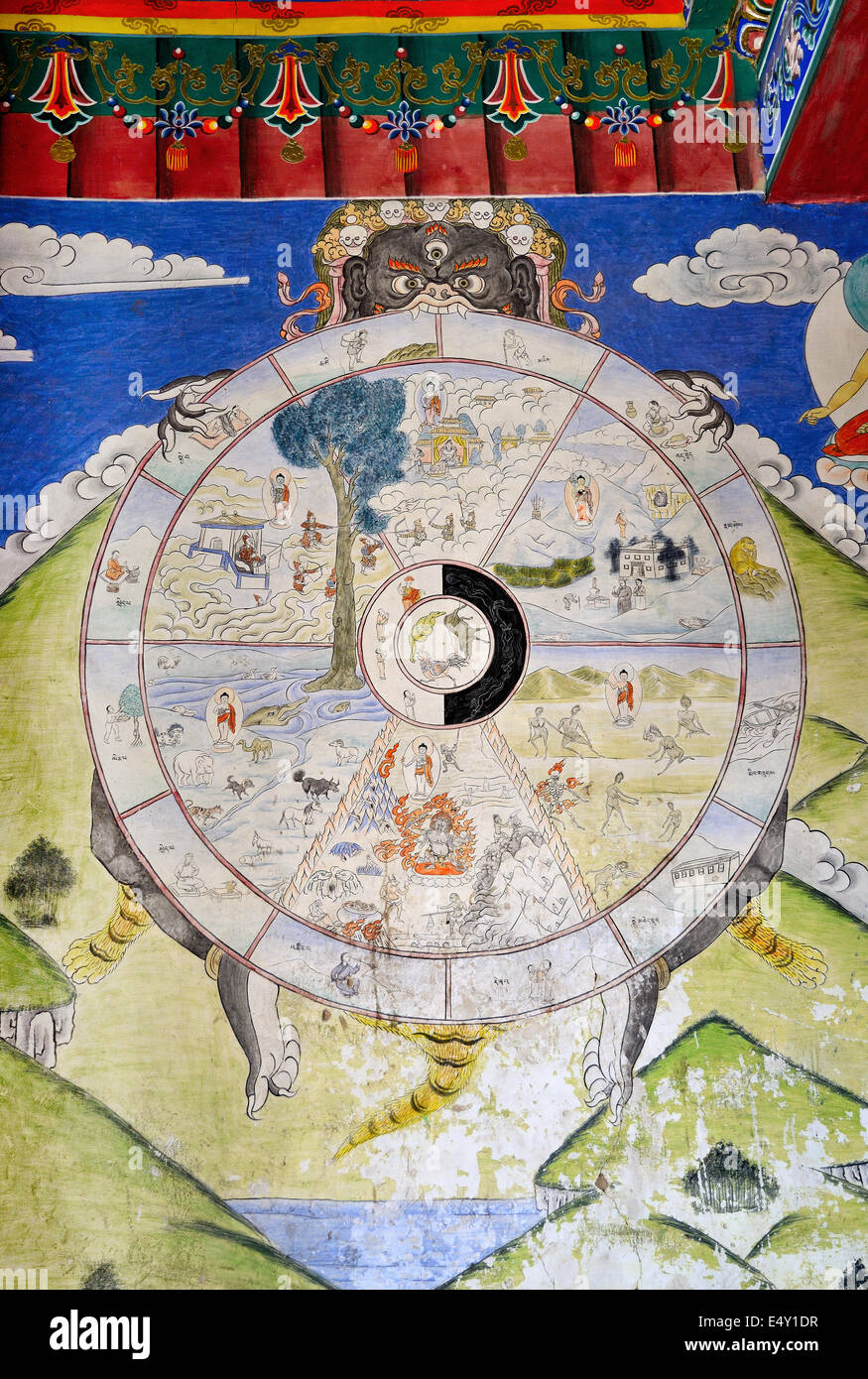 Ruota del Dharma Foto Stock