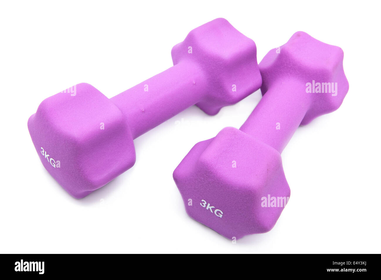 Rosa 3 kg manubri in una copertura in neoprene Foto Stock