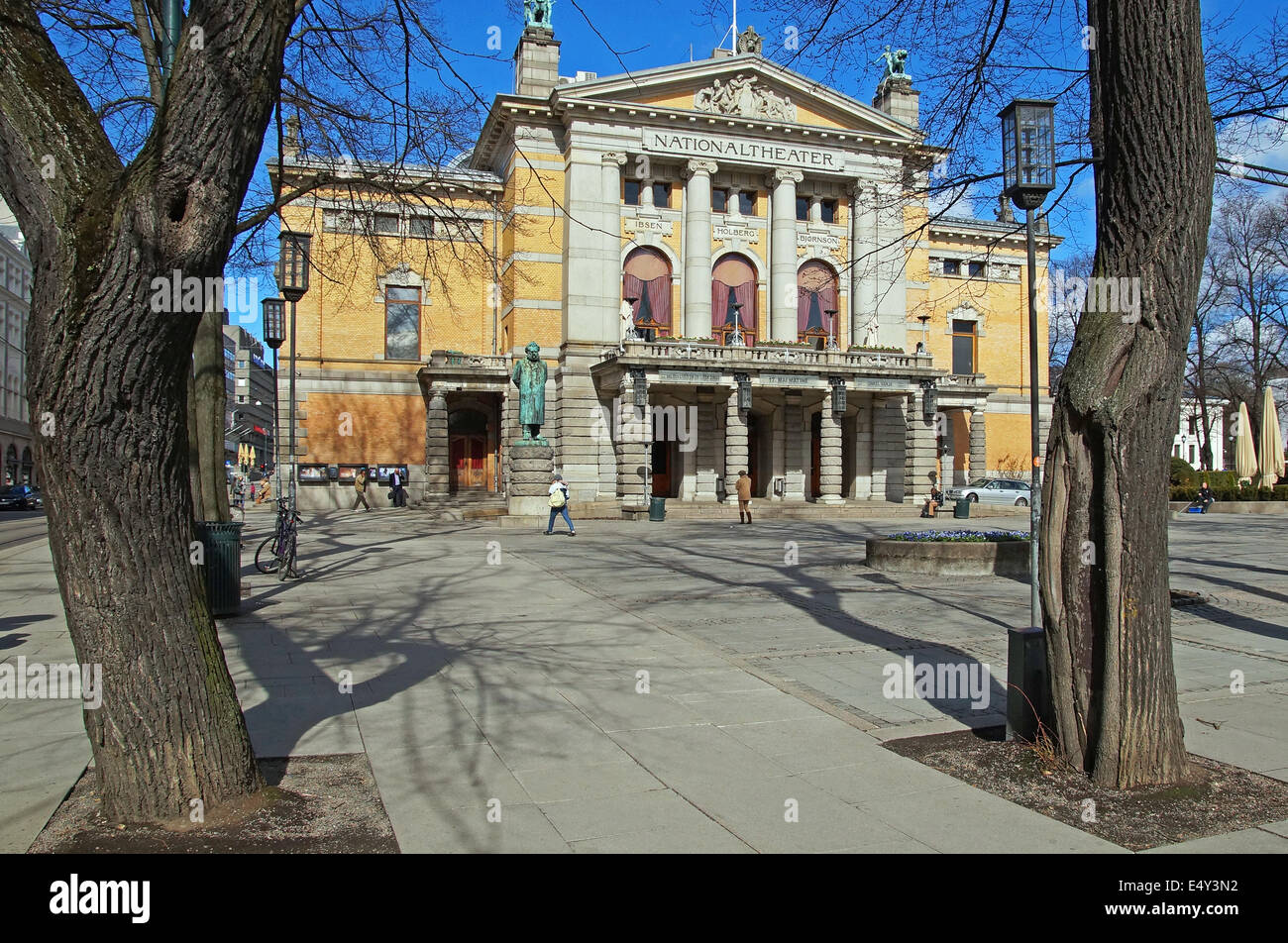 Teatro Nazionale di Oslo Norvegia Foto Stock