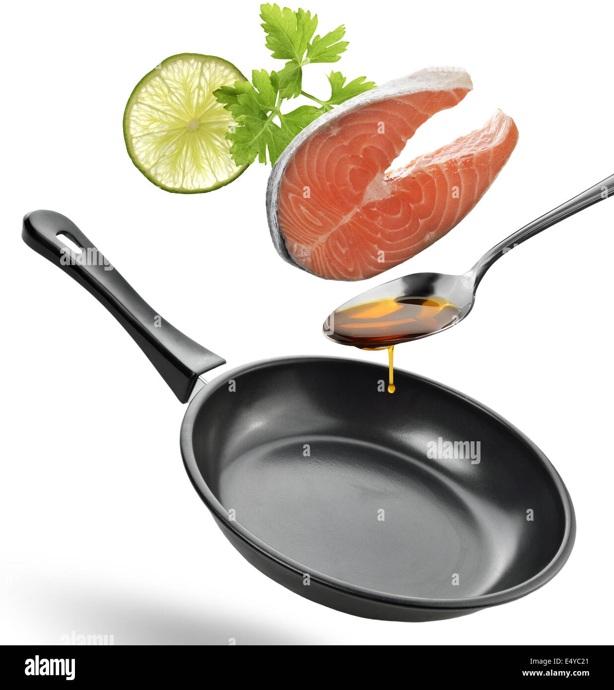 Salmone cottura Ingredienti Foto Stock