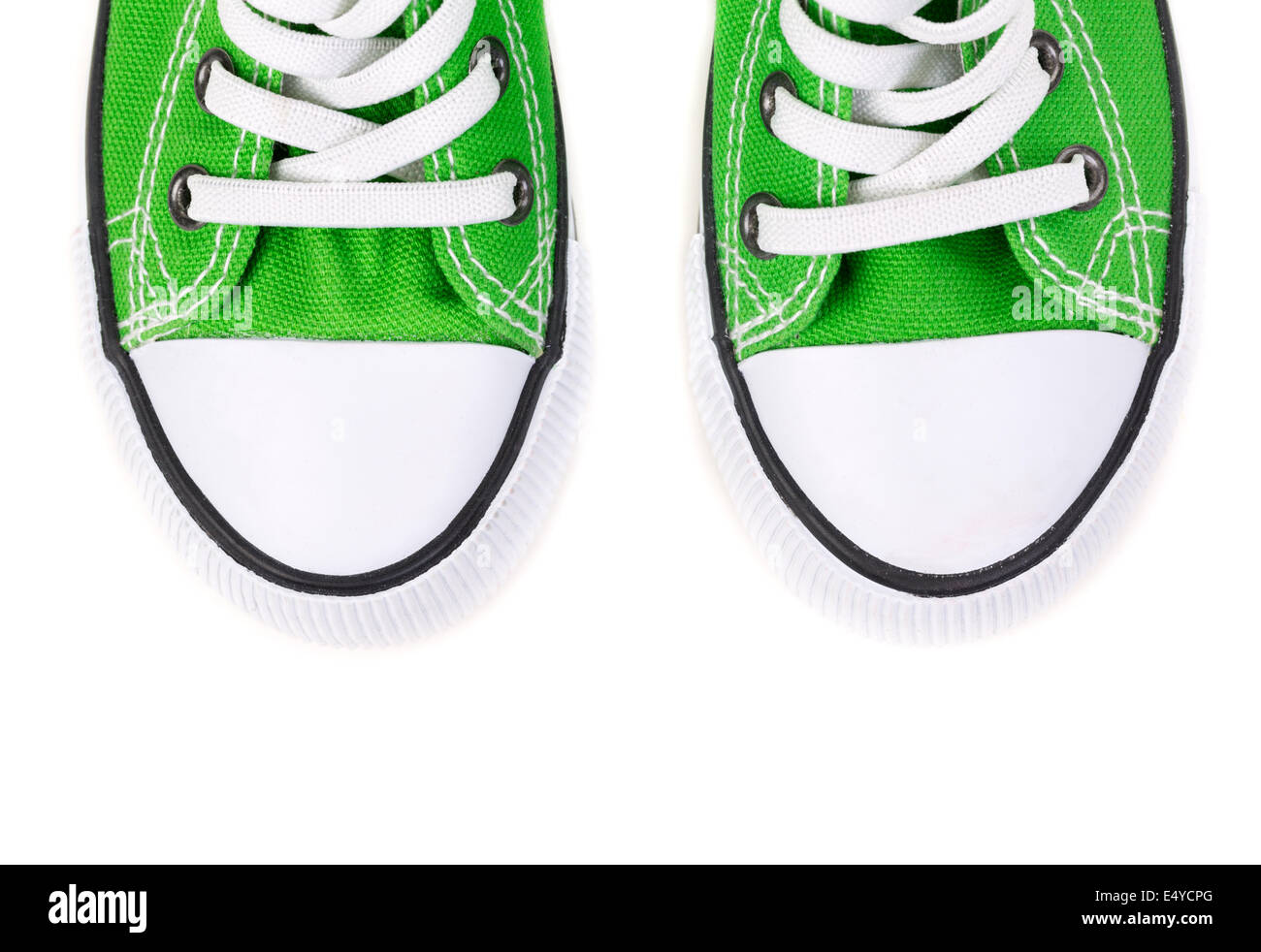 Parte anteriore del green sneakers Foto Stock
