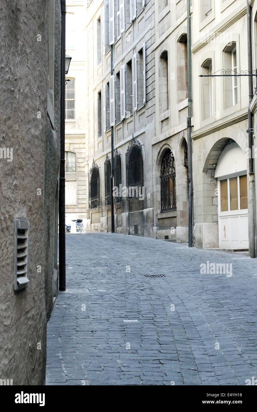 Street nella città vecchia di Ginevra, Svizzera Foto Stock