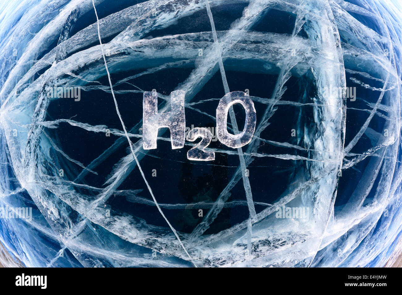 Formula chimica di acqua H2O Foto Stock