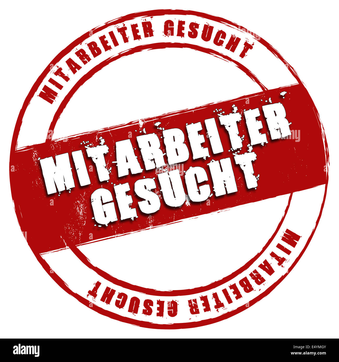 Nuovo timbro - Mitarbeiter gesucht Foto Stock