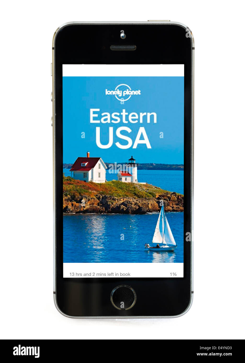 Guida di viaggio su USA orientale da Lonely Planet visualizzate su Apple iPhone Kindle app. Foto Stock