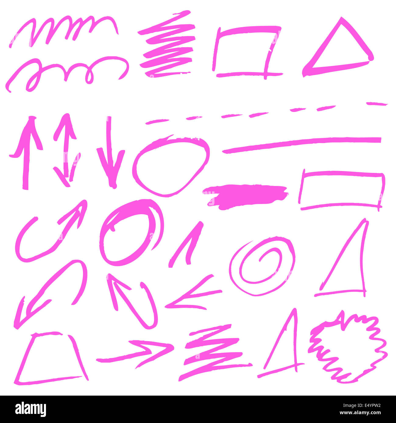 Le frecce e le linee Foto Stock