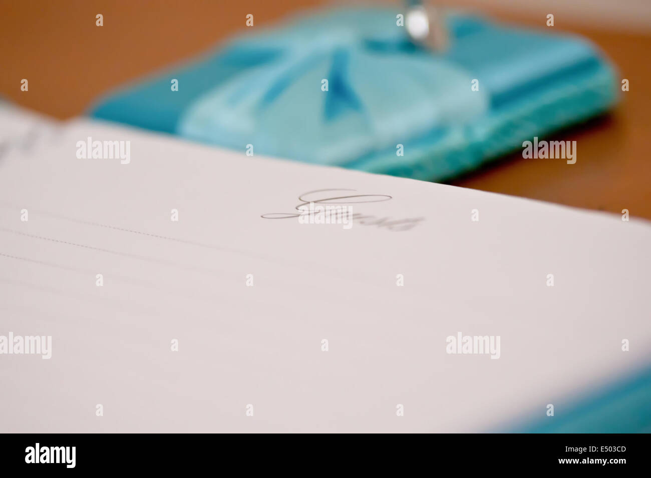 Nozze guest book Foto Stock