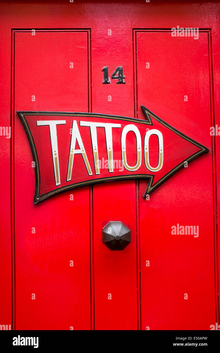 Salotto Tattoo Brick Lane London Foto Stock