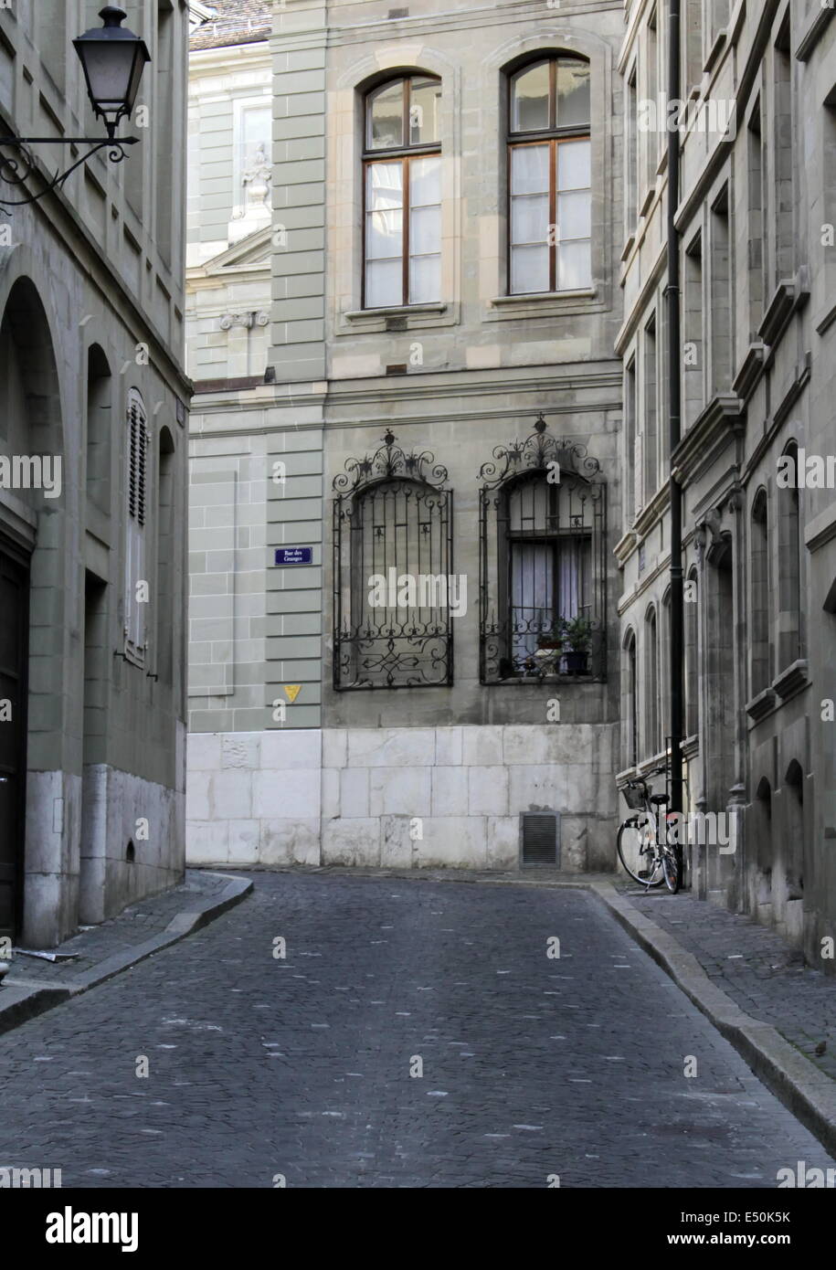 La vecchia strada di Ginevra in Svizzera Foto Stock