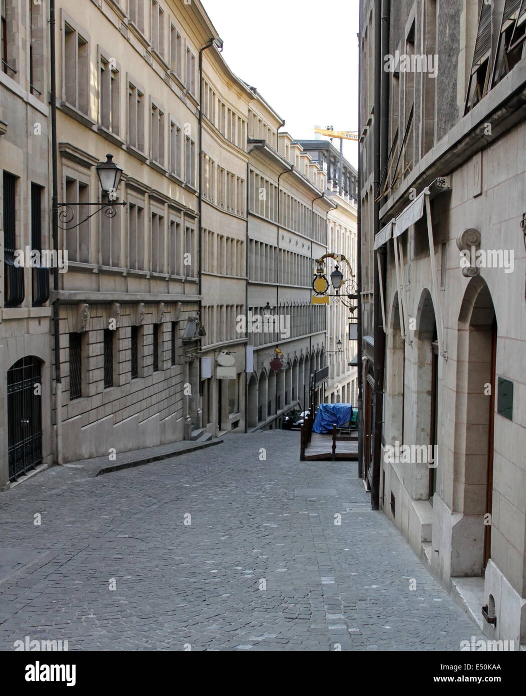 La vecchia strada di Ginevra in Svizzera Foto Stock