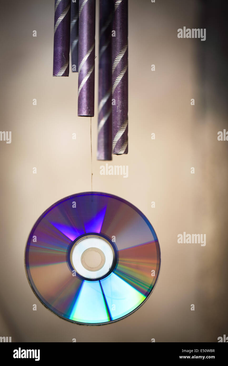 Wind chime e cd rom Foto Stock