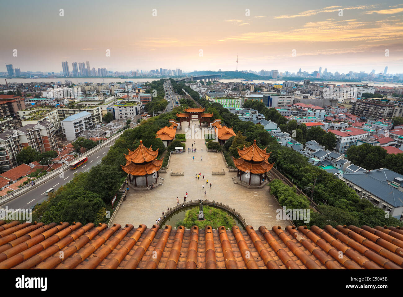 Wuhan City panorama Foto Stock