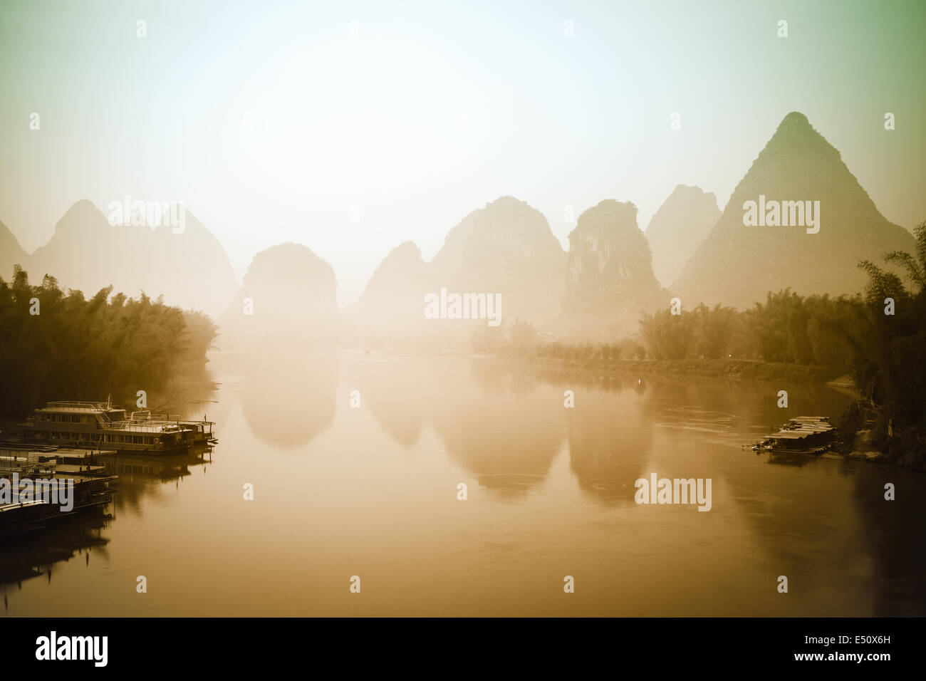 Lo splendido paesaggio di Yangshuo Foto Stock