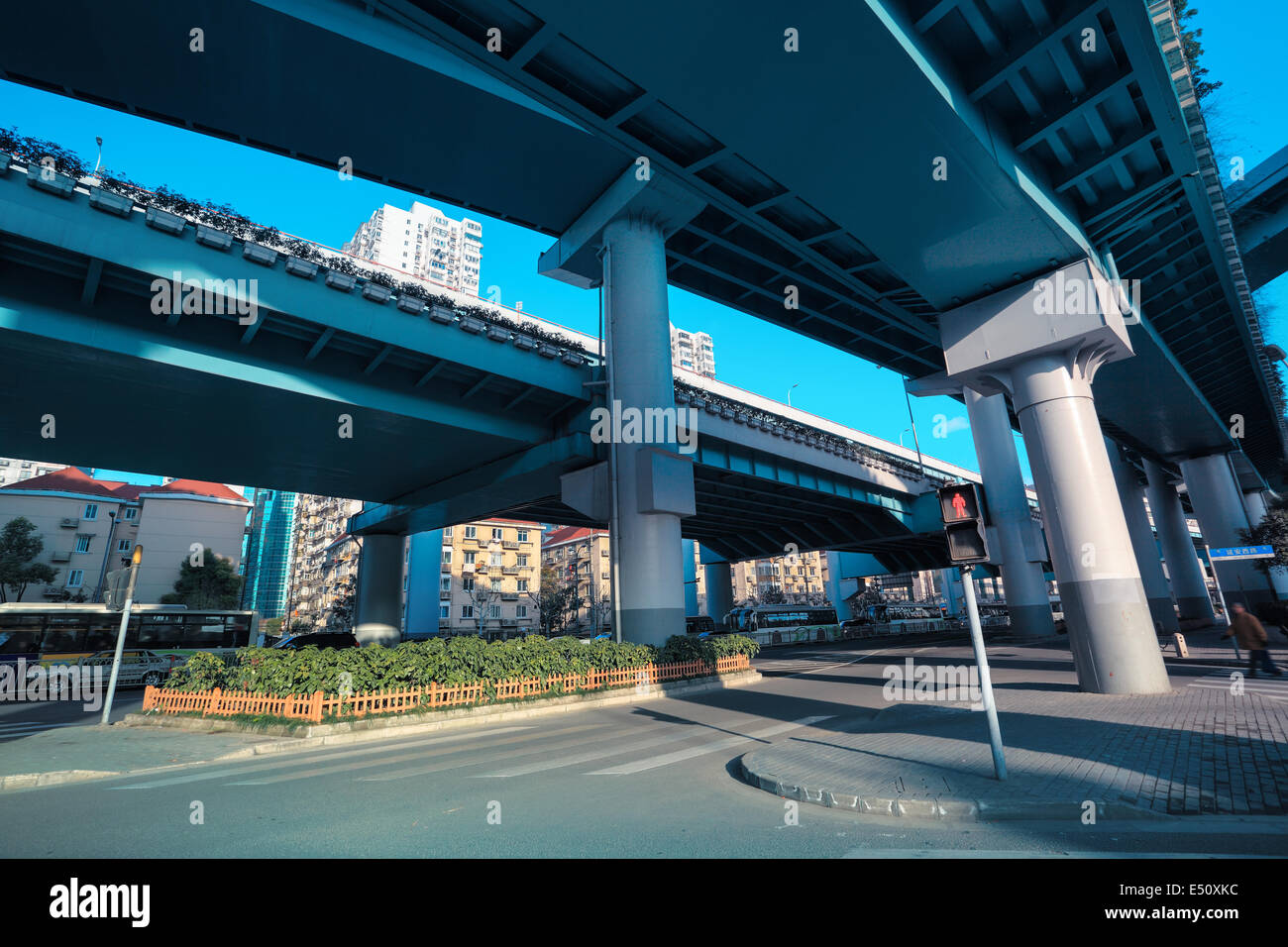 Elevata expressway in Shanghai Foto Stock
