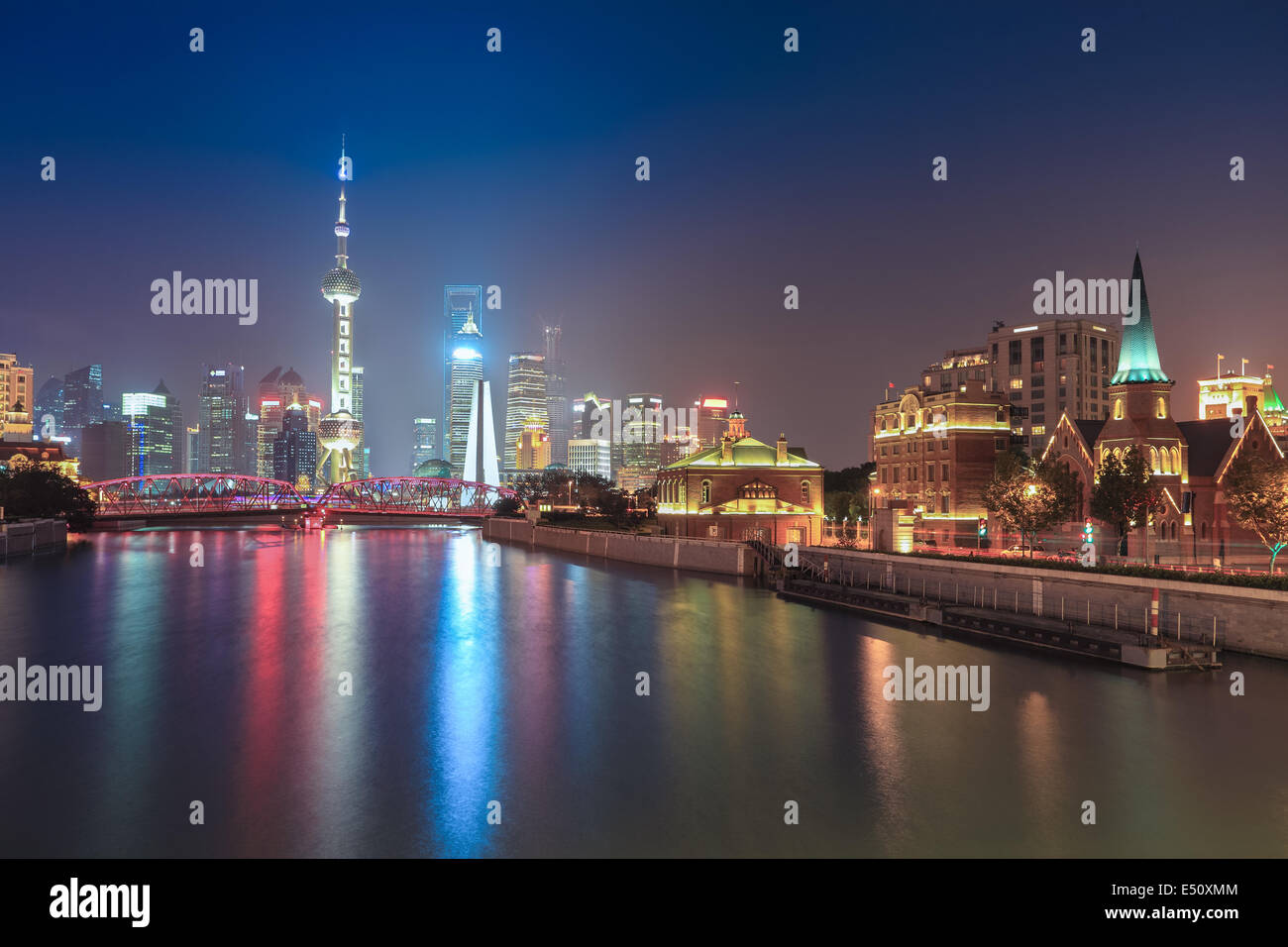 Bella shanghai di notte Foto Stock