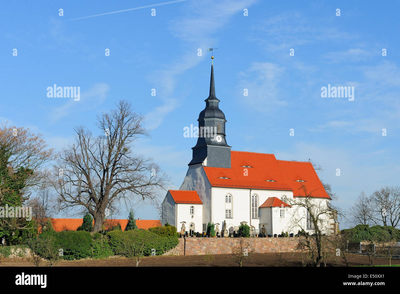 Villaggio Chiesa Reichenberg Foto Stock