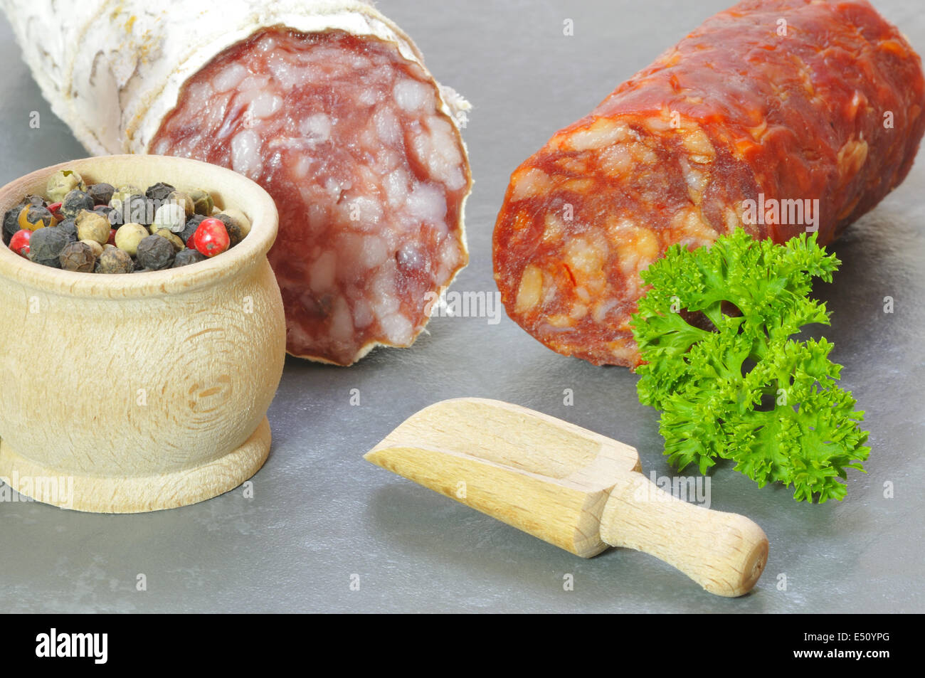 Salame italiano Foto Stock