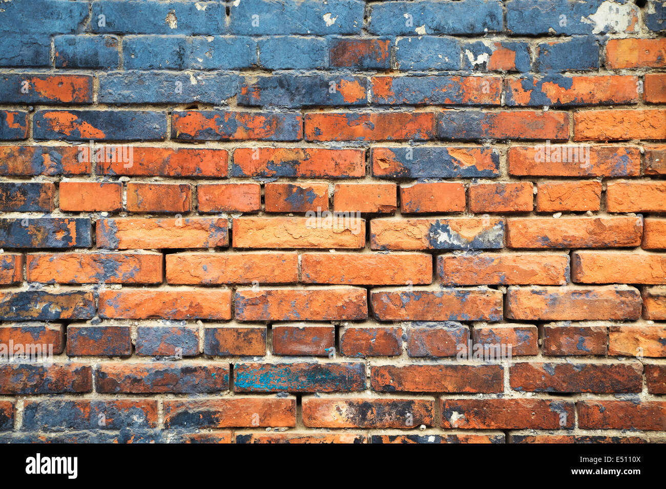 Rosso vecchio muro di mattoni Foto Stock