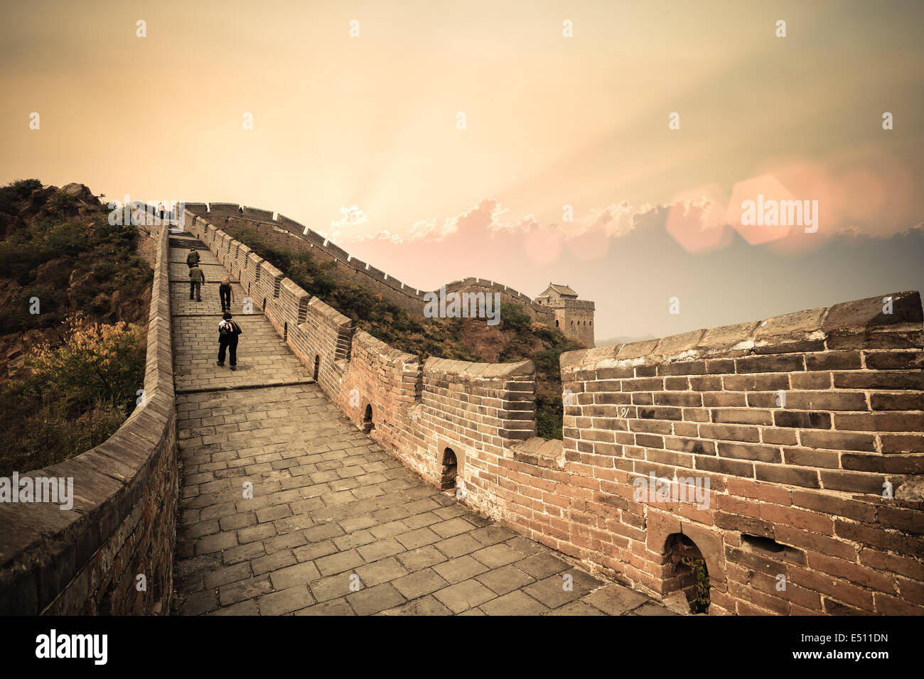 Il grande muro in sunset Foto Stock