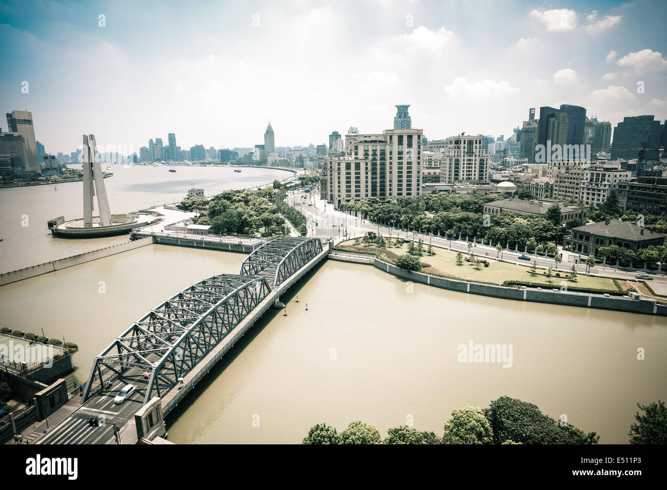 Shanghai bund di giorno Foto Stock