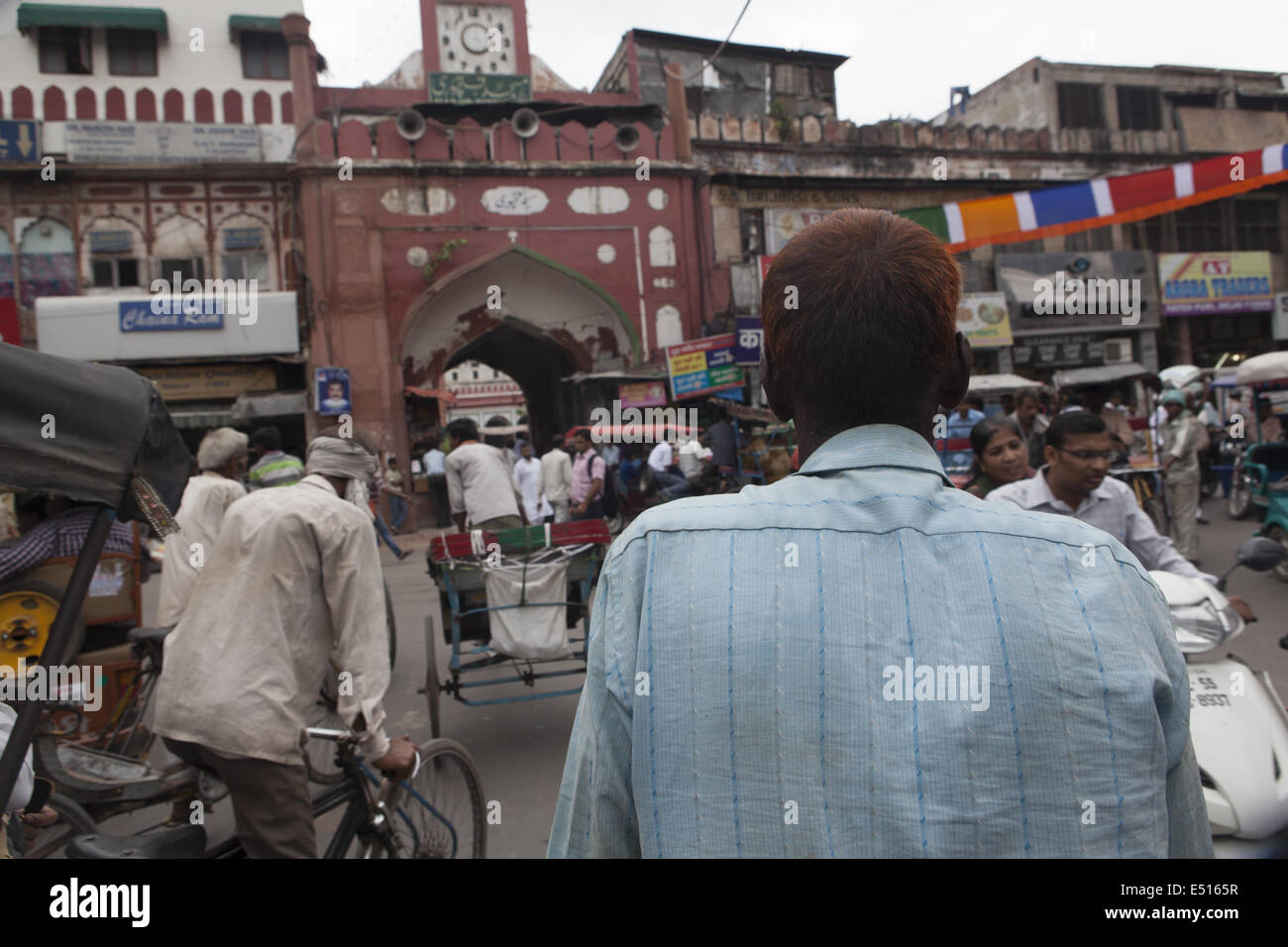 In rickshaw driver, Old-Dehli, India Foto Stock