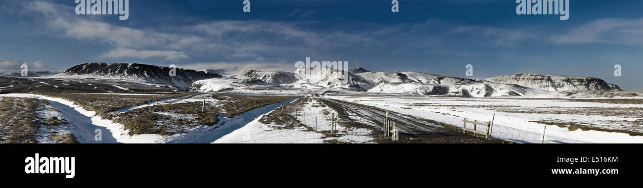 Islanda panorama sul ghiacciaio Foto Stock