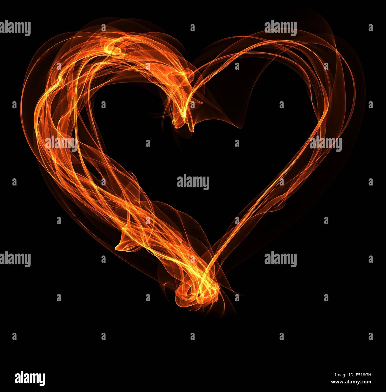 Cuore di fuoco illustrazione Foto Stock