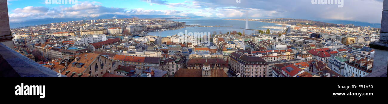 Città di Ginevra panorama, Svizzera (HDR) Foto Stock