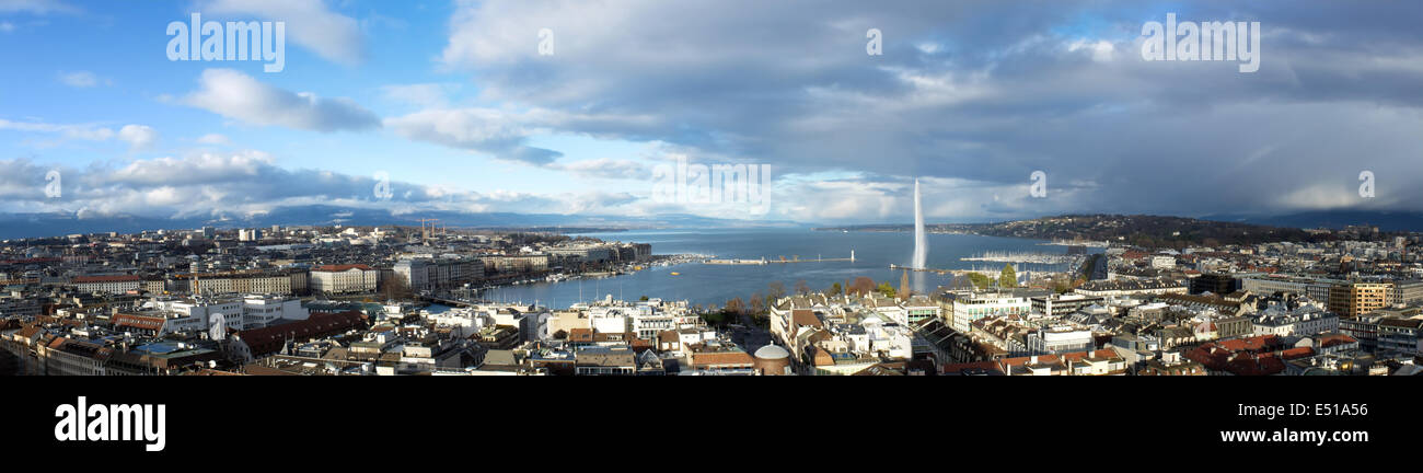 Città di Ginevra panorama, Svizzera Foto Stock