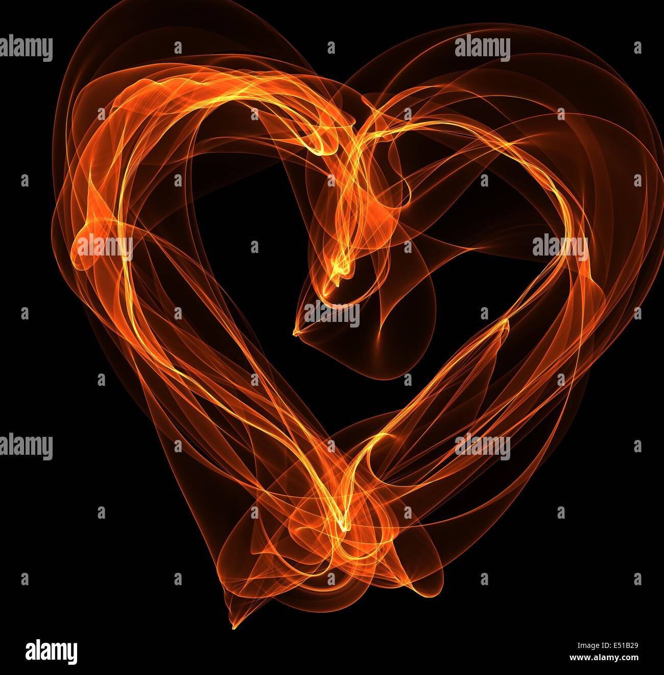 Cuore di fuoco illustrazione Foto Stock