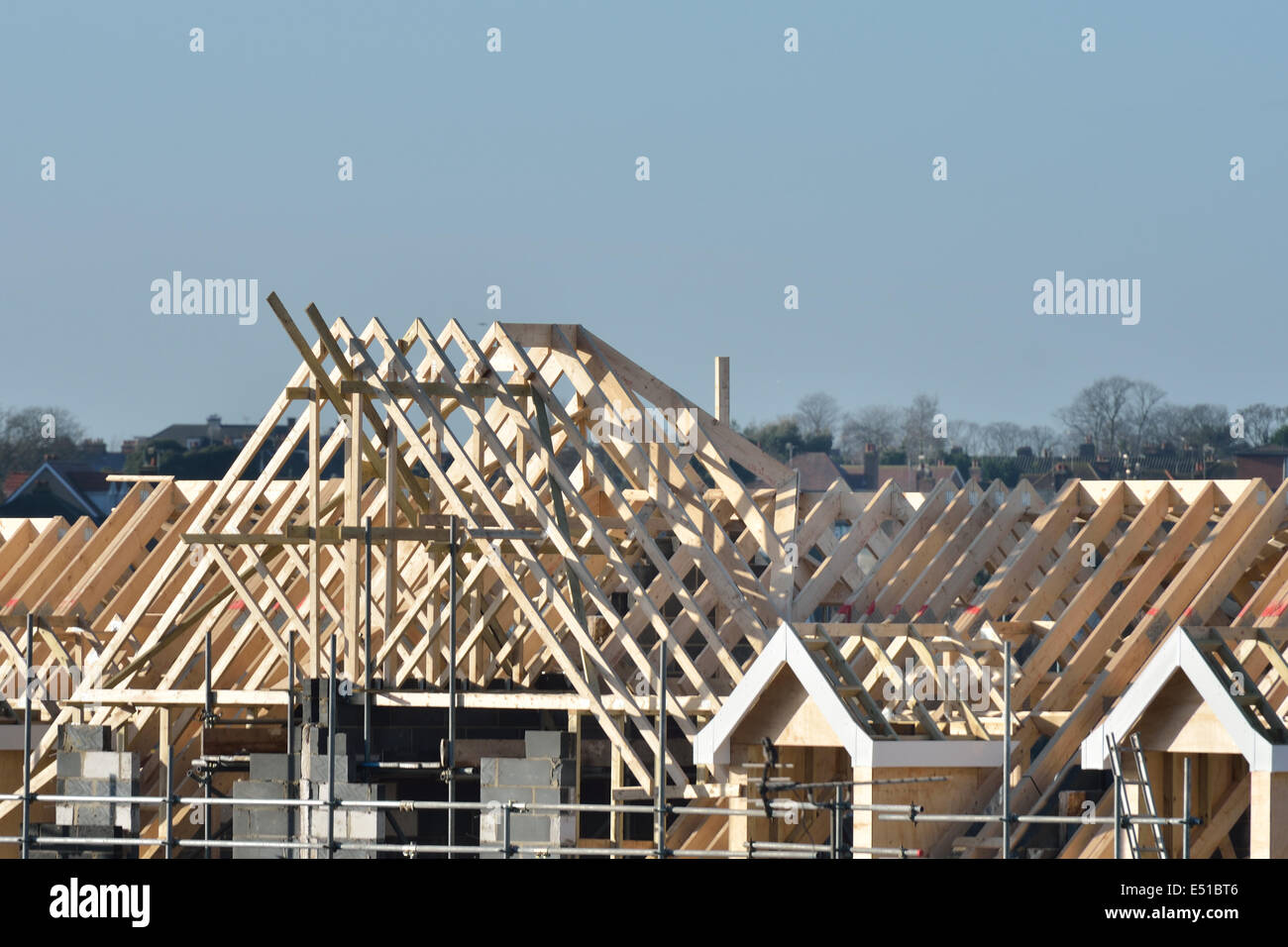 Ampio tetto in costruzione Foto Stock