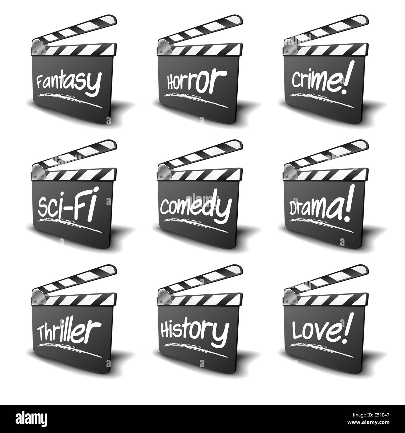 Battaglio generi di schede Foto Stock