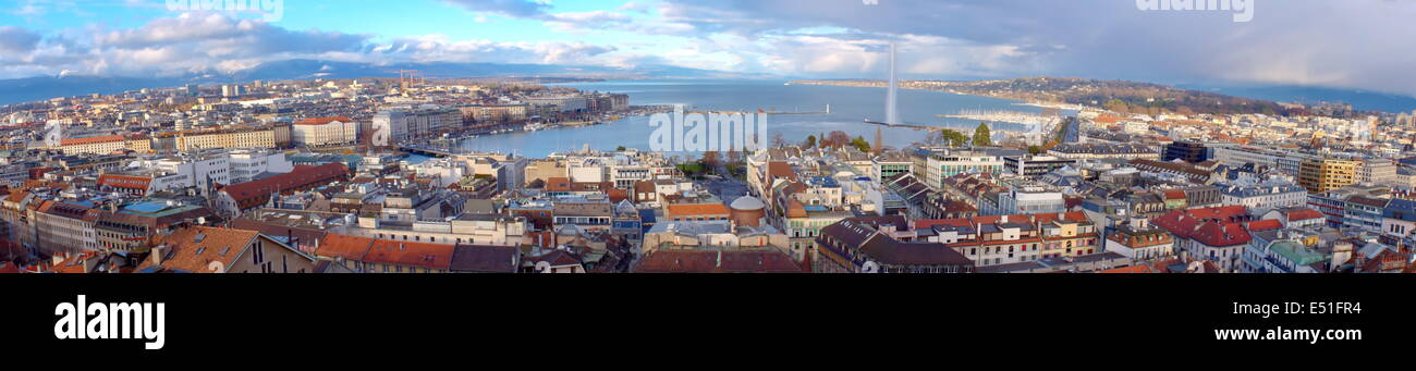 Città di Ginevra panorama, Svizzera (HDR) Foto Stock