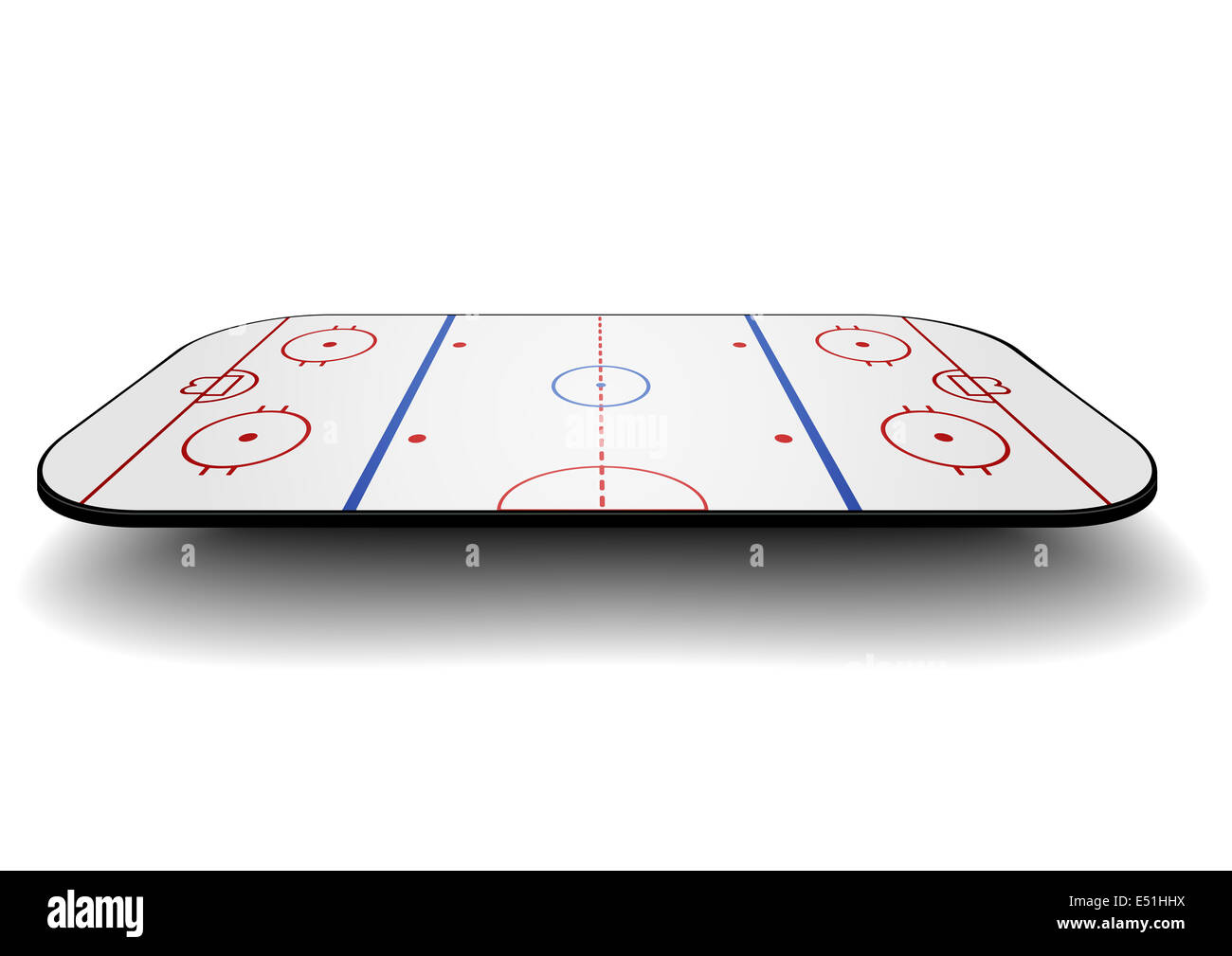 Hockey su ghiaccio corte prospettiva Foto Stock