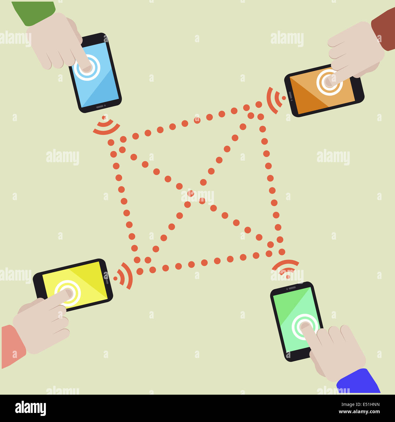 Lo scambio di dati mobile Foto Stock
