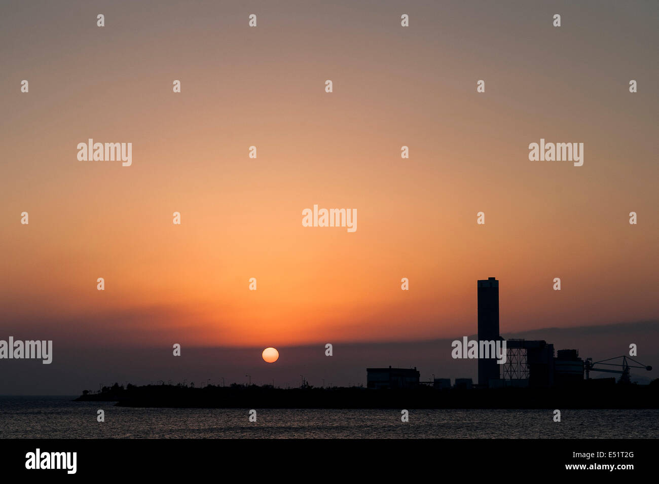 Vista generale del tramonto dal consorzio Lamma Isola di Hong Kong Foto Stock