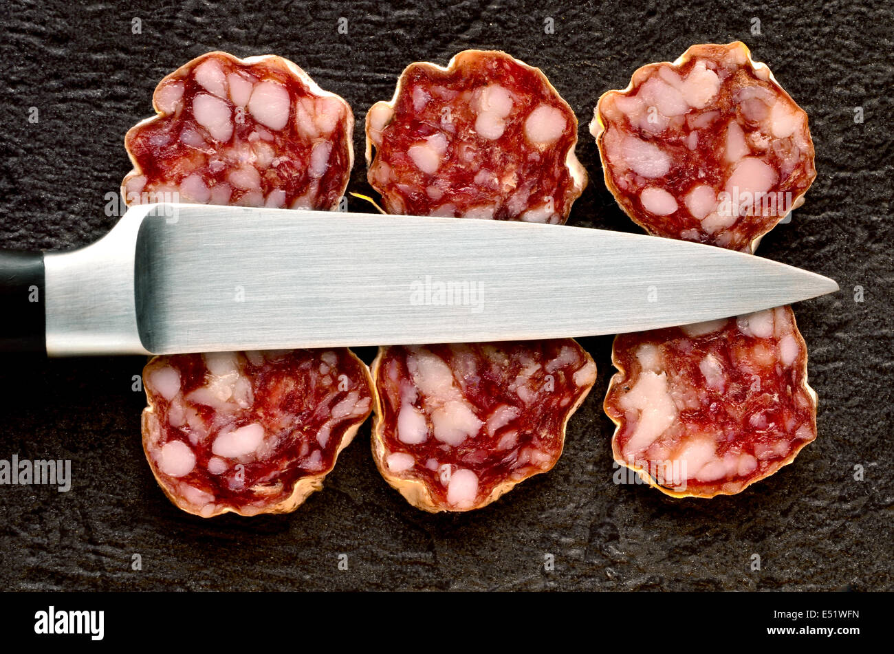 Fette del salame Foto Stock