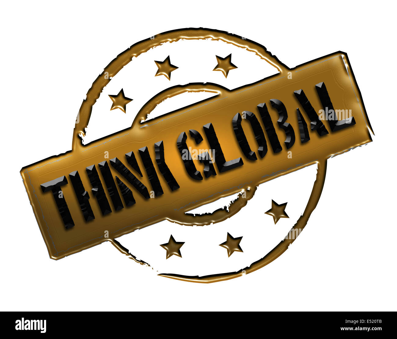 Timbro - pensare globale Foto Stock