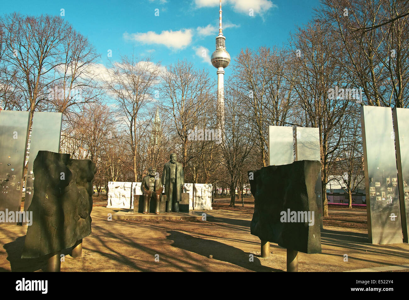 Marx-Engels-monumento Germania Berlino Foto Stock