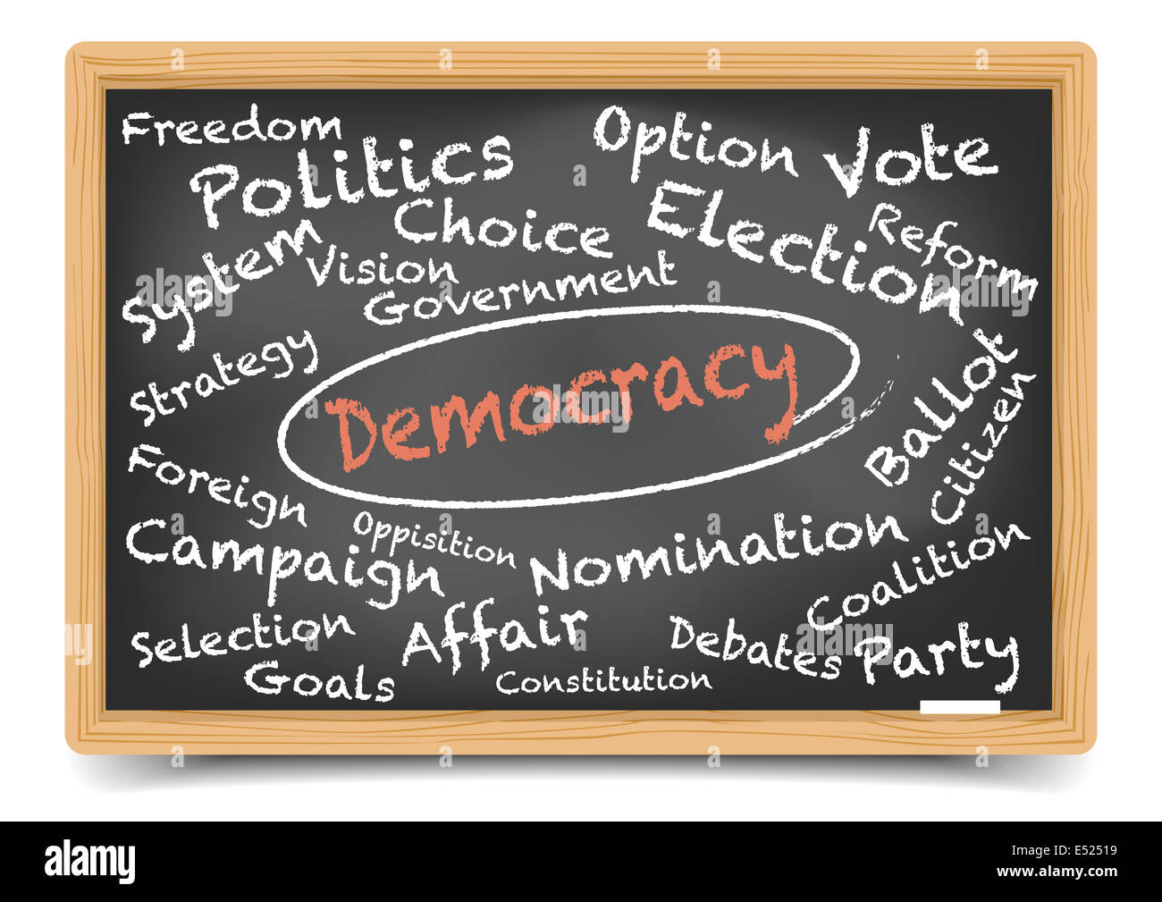 La democrazia di Blackboard Foto Stock