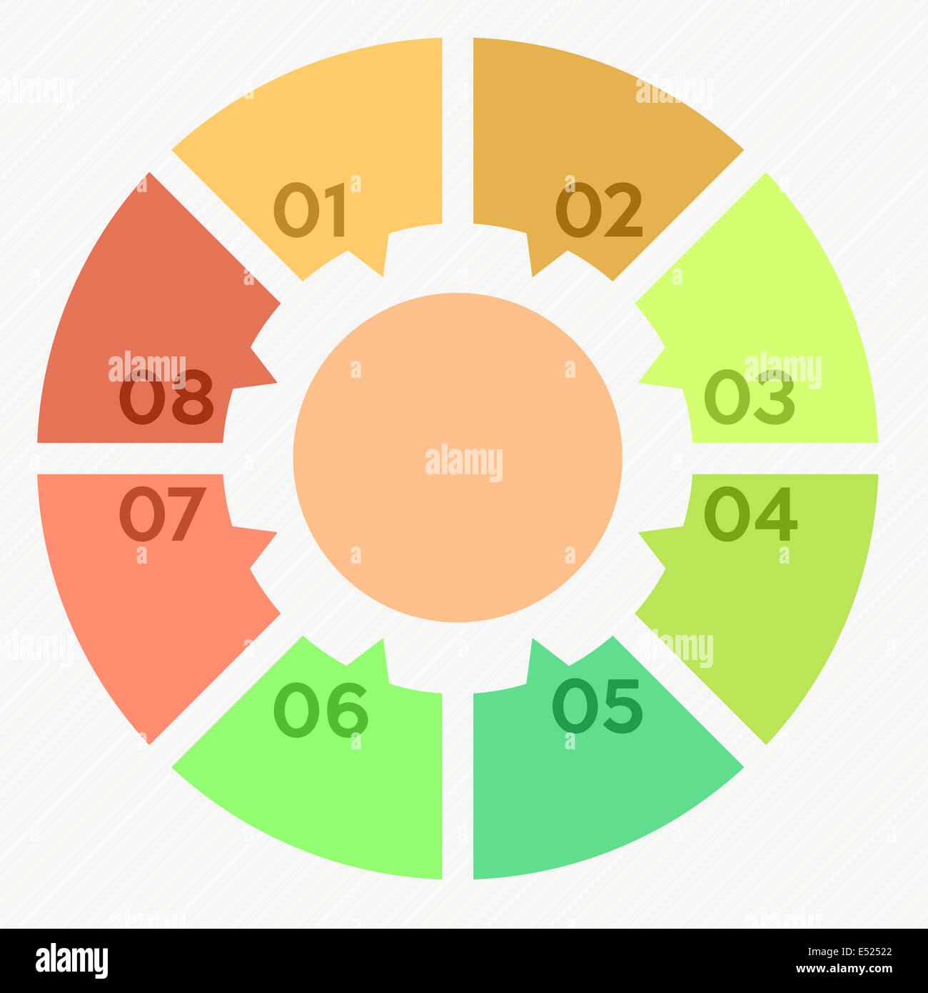 Infografico cerchio 8 passaggi Foto Stock